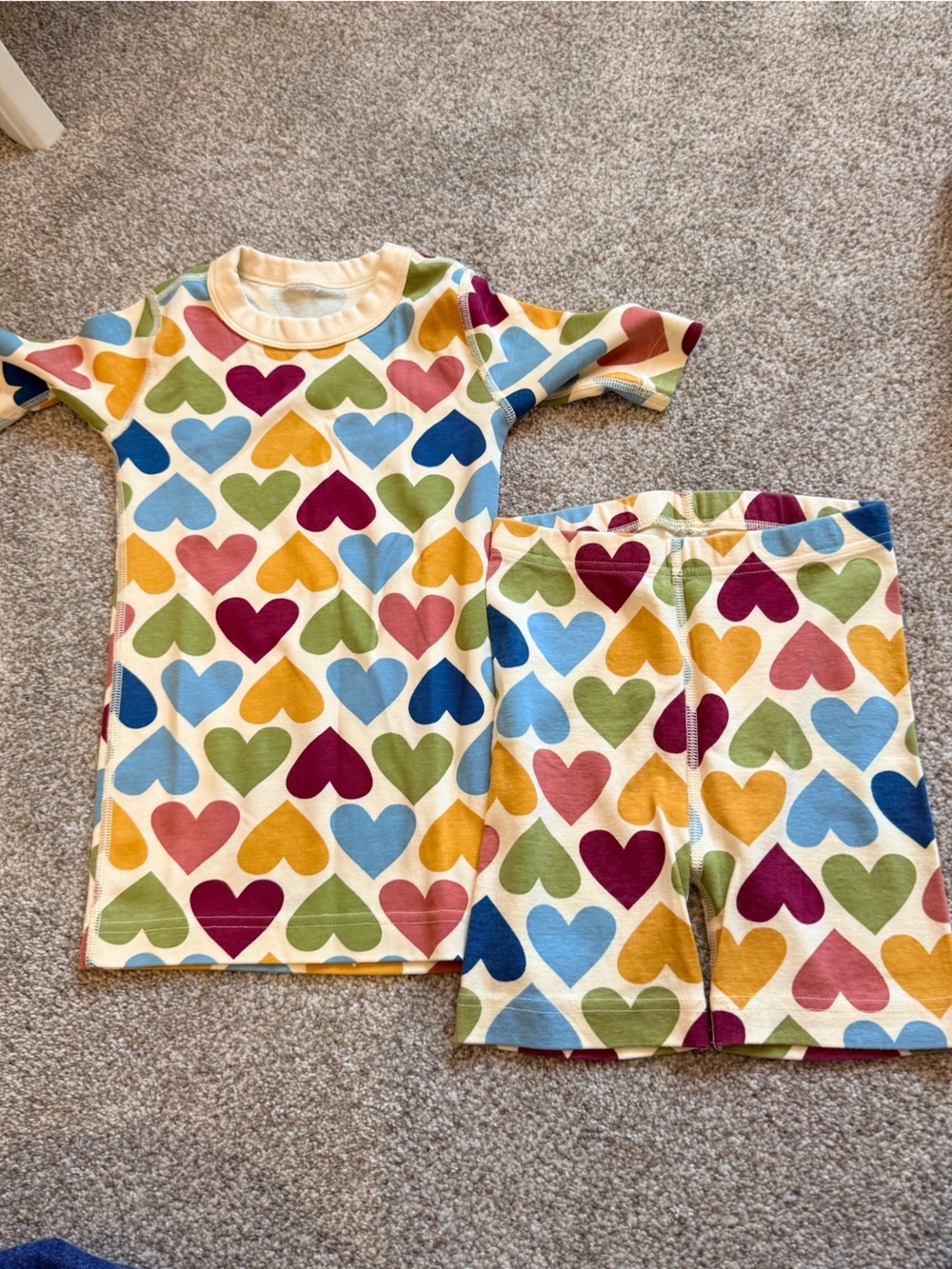 Hanna Andersson Short Sleeve Pajama Set - Multicolor Heart Print